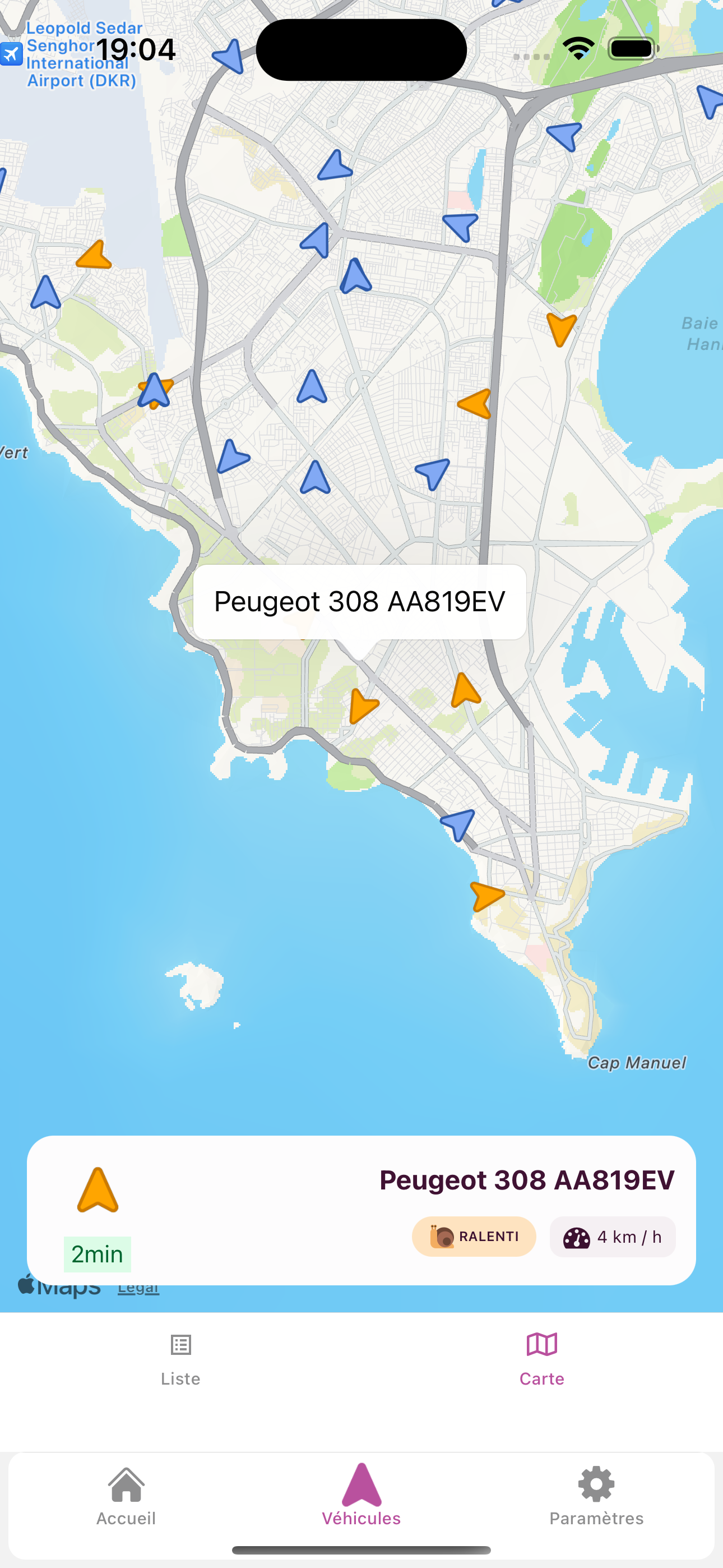 Traxelio live map view