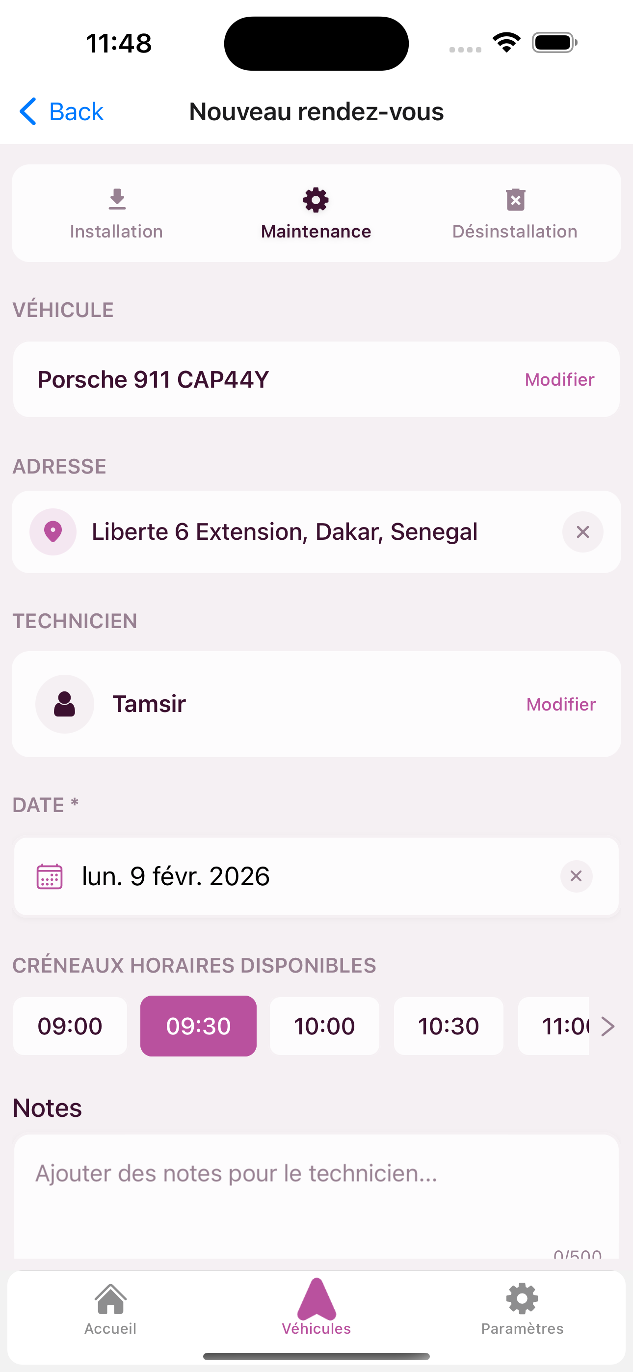 Schedule installation check